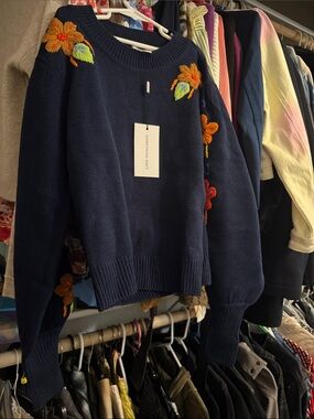 Something navy wool blend sweater xxs NWT